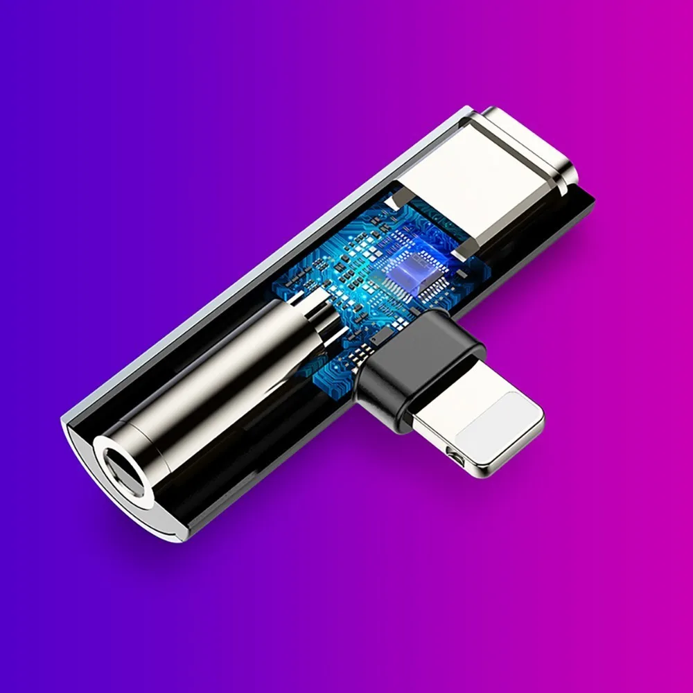 Адаптер Rock OTG для IPhone 11 xs Lightning на 3 5 мм адаптер 2в1 наушников разъем сплиттер