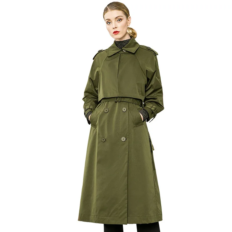 Army Fit Chaud Coupe Genou Green Slim Long Frais Design Marque Longueur Pkhc655 Tranchée vent Femmes Automne Kamiying Trench Mode zOTqwtx