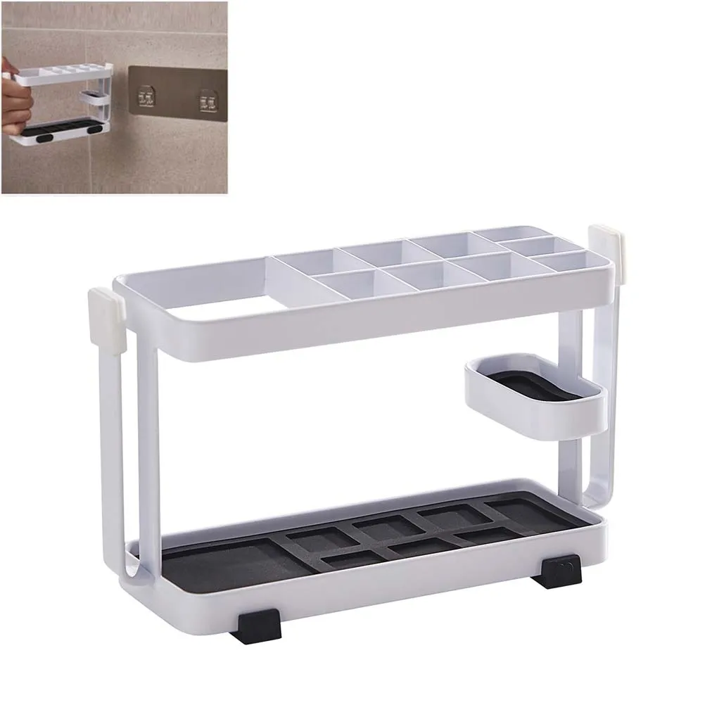 

Cup Toothpaste Toothbrush Rack Wall Mounted Storage Rack Bathroom Shelves for Bathroom