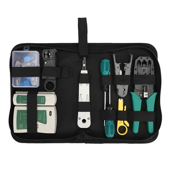 

14PCS/Set Network Line Toolkit Cable Cutter Manual Network Practical Tool Set Portable Stripping for Installation Fix Repair