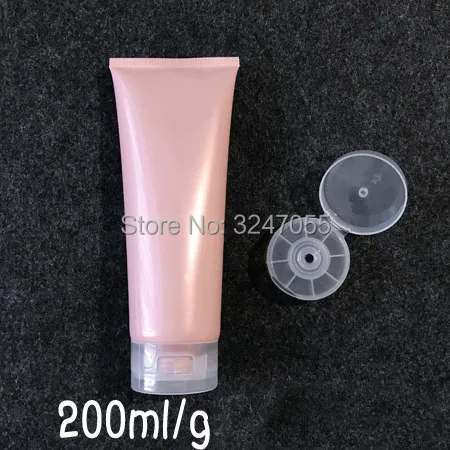 

200ml/g PE Plastic Pearl Pink Cosmetic Shampoo Refillable Soft Tube,Empty Big Size Body Wash/Cream/Facial Squeeze Hose Soft Tube