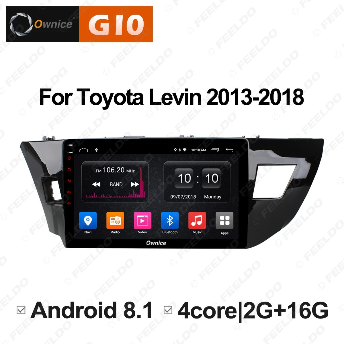 Best LEEWA 10.1 " 2.5D Nano IPS Screen Android 8.1 8-Core/DDR3 2G/32G/4G LTE Car Media Player With GPS/FM For Toyota Levin 2013-2018 1
