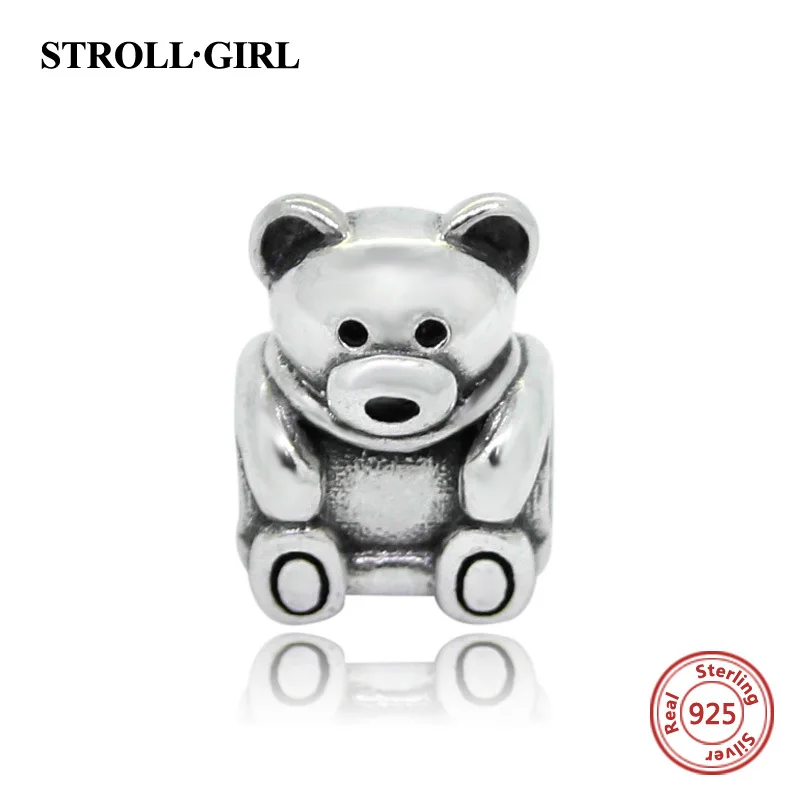 

Genuine 100% 925 Sterling Silver Bear Bead Charm With Original Matching With European Snake Chains