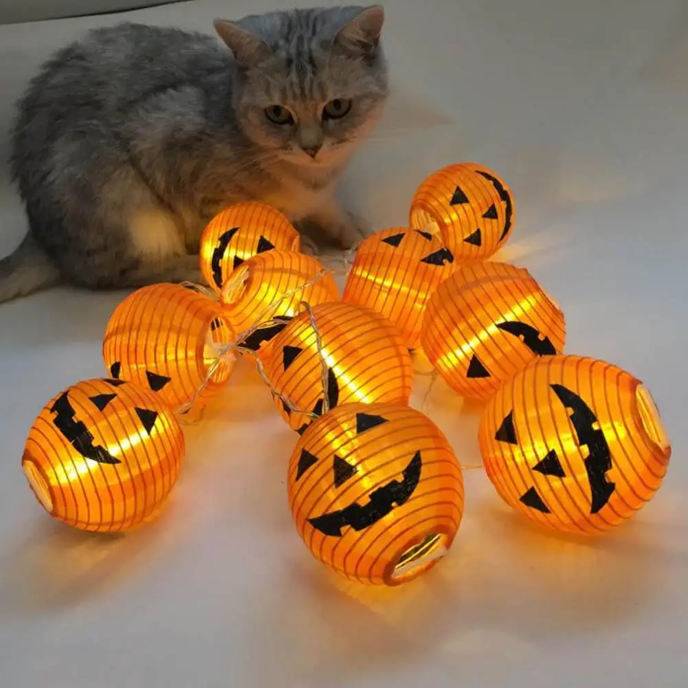 DIY LED Lantern Pumpkin Light Halloween Decoration Lights Warm White