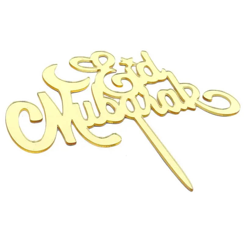 

Cake Toppers Eid Mubarak Wedding Baby Shower Birthday Party Ramadan Decor Gold Black Cupcake Topper Muslim Eid Baking