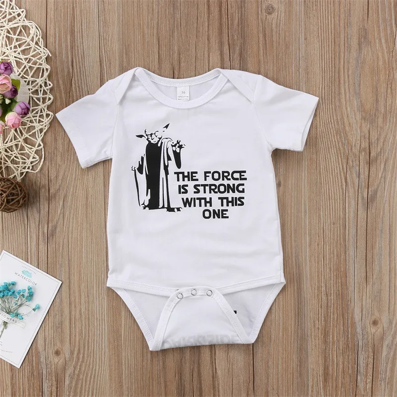 Star War Newborn Kid Baby Boy Girl Funny Jumpsuit Bodysuit Clothes Outfit Jumpsuit Bodysuit Cartoon Short Sleeve Cotton Clothes