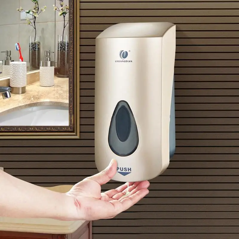 

Single Head Wall-mounted Hand Press Type Manual Liquid Soap Dispensers Shampoo Box Rest Room Washroom Toilet Shampoo Shower Gel