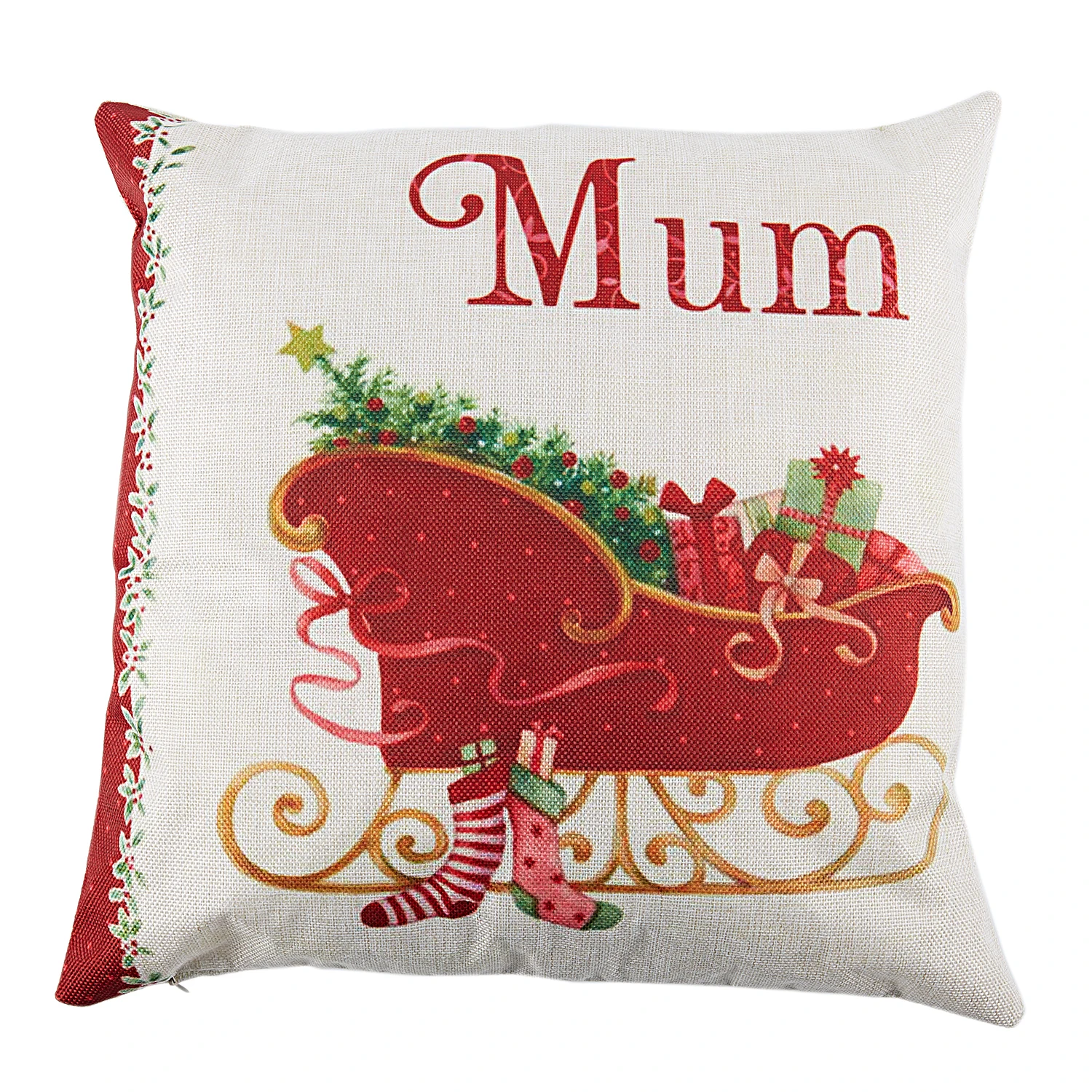 Christmas Pillowcase Bed Home Cafe Pillowcase Square Linen Canvas