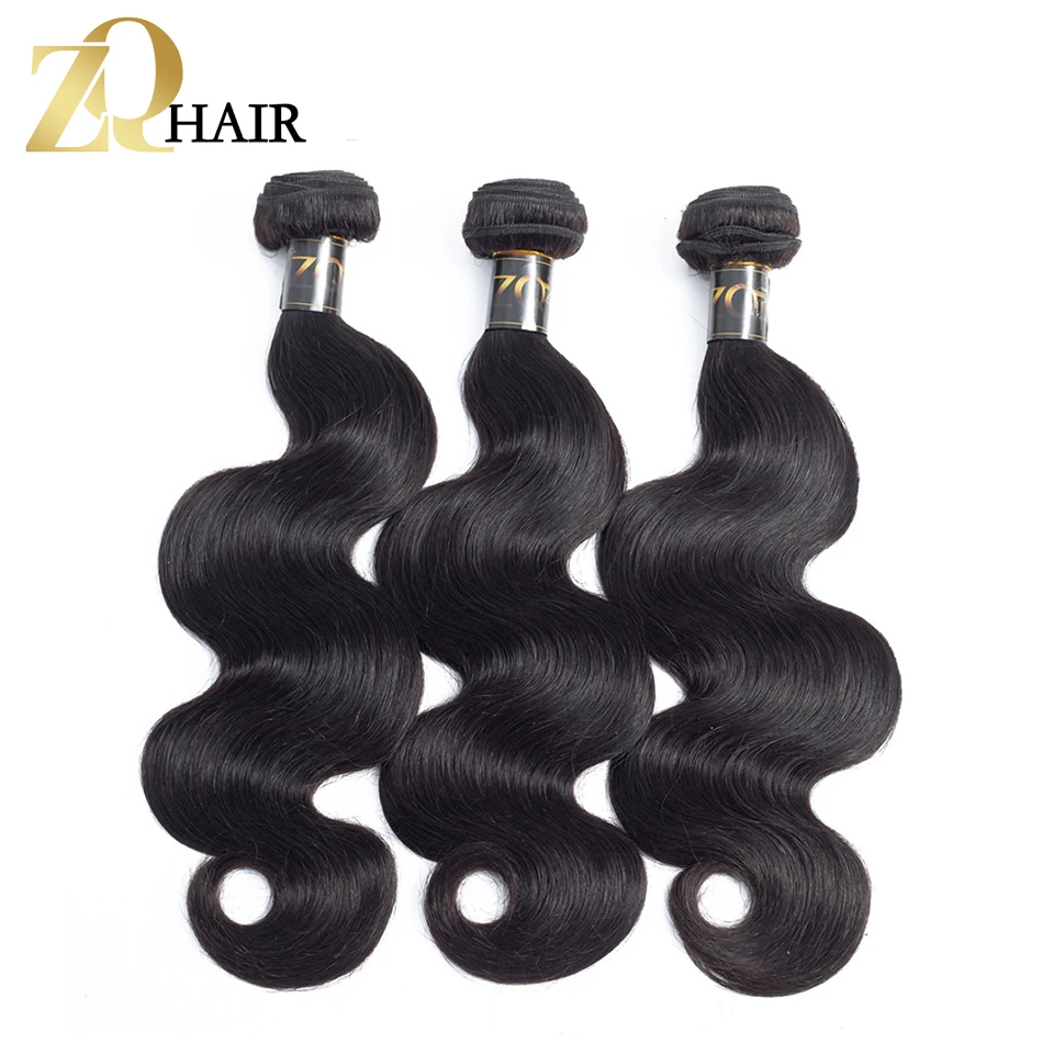 ZQ Brazilian Hair Weave Bundles Body Wave 1/3/4 Deal Human Non Remy Extension 8&quot-30&quot No Smell | Шиньоны и парики