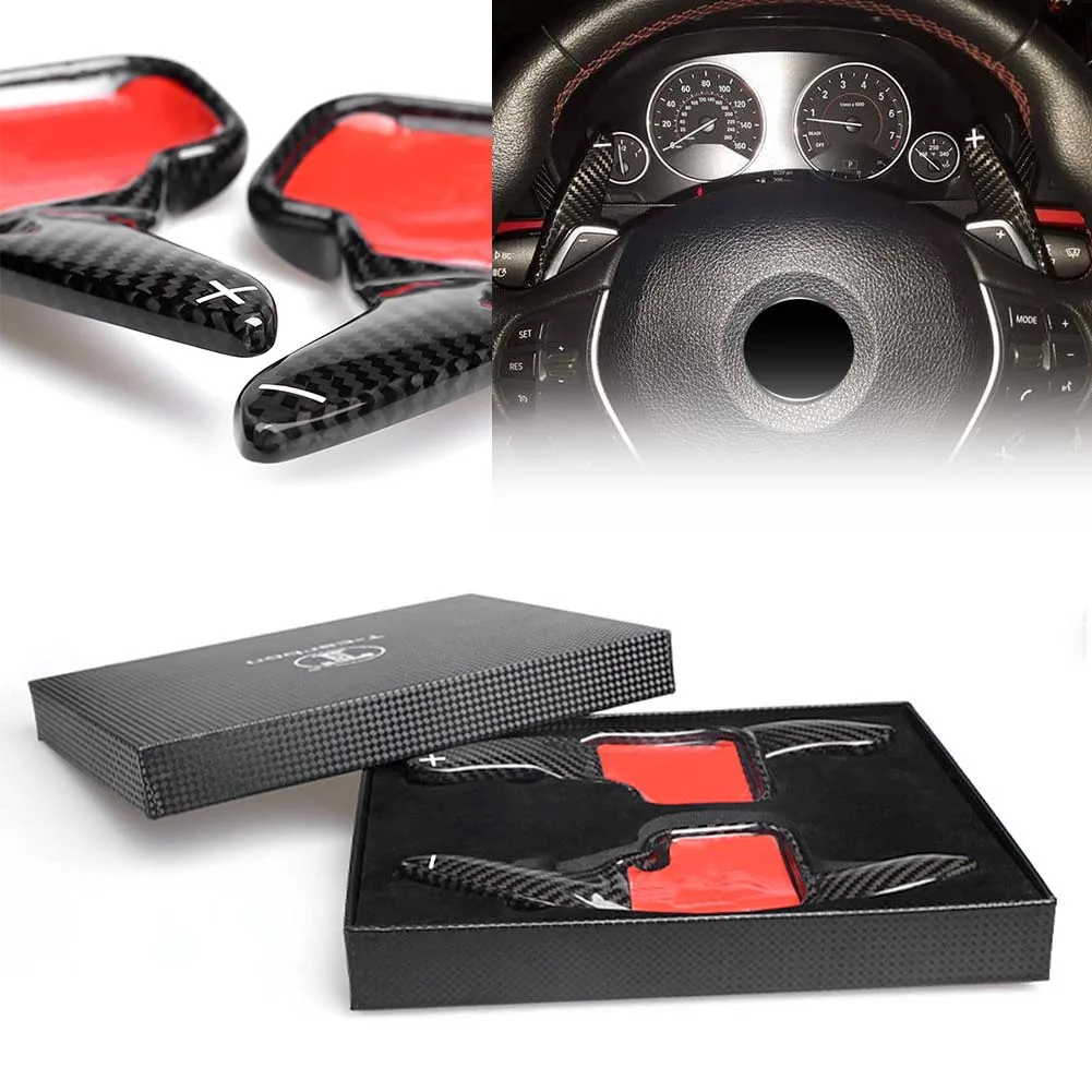 

Auto Steering Wheel Extension Paddle Shift for BMW F30 F31 F32 F10 F20 2 3 4 5 6 7 Series X1 X4 Z4 Car Styling Real Carbon Fiber