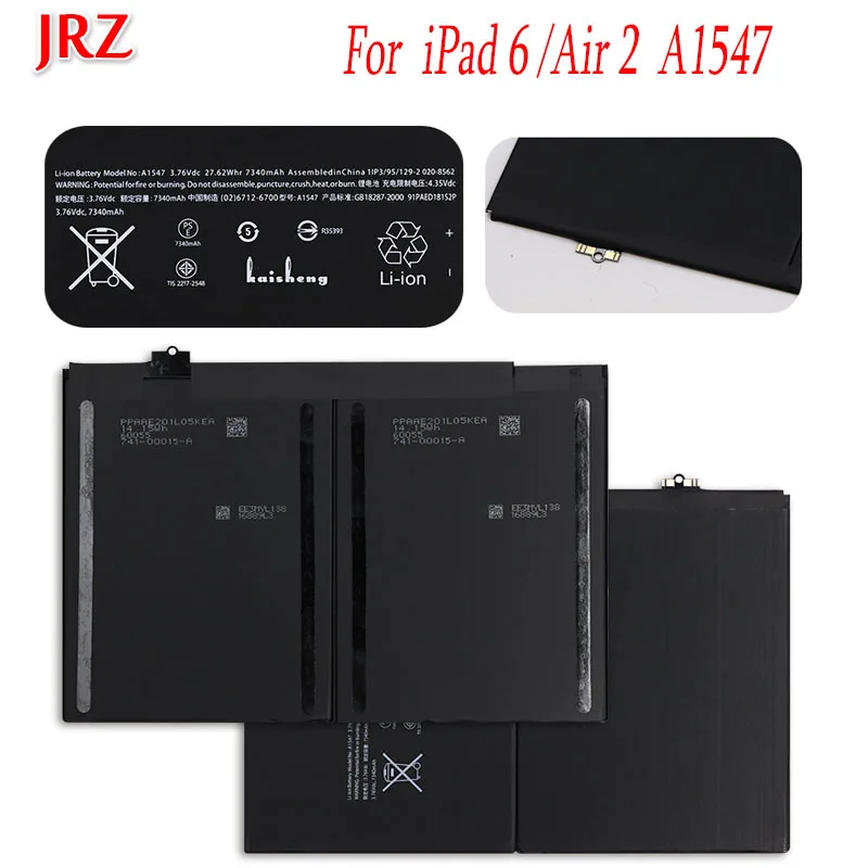 

JRZ 7340mAh A1547 A1566 A1567 Battery For iPad 6 /Air 2 A154 Replacement Laptop Batteries
