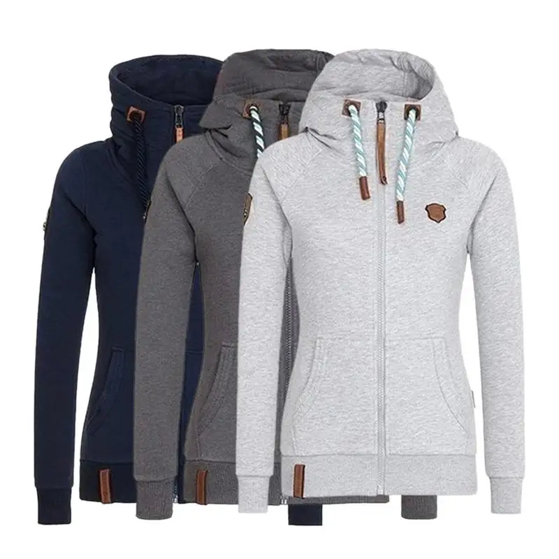 

2019 New Women's Cotton Hooded Sweatshirts Slim Autumn Winter Fashion Loose Solid Color Comfortable Soft Casual Coats Female
