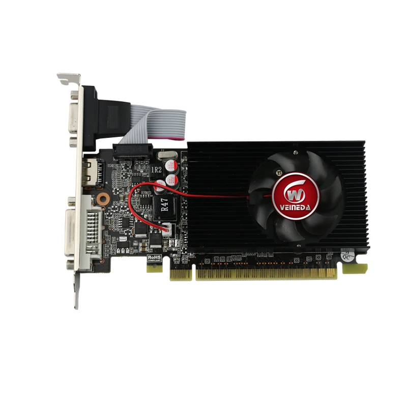 Низкопрофильная Видеокарта Geforce Chipset GT610 1 ГБ DDR3 для стандартного ПК и LP чехол