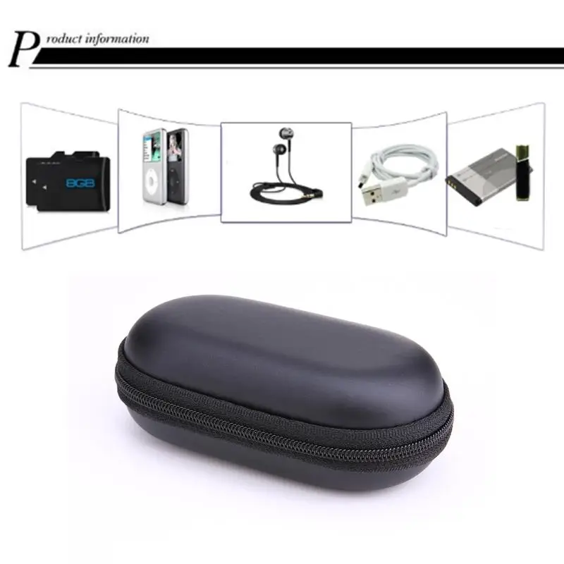 

New Mini Portable Elliptical EVA Case Cellphone Headset Bluetooth Earphone Cable USB Charger Cables Storage Box