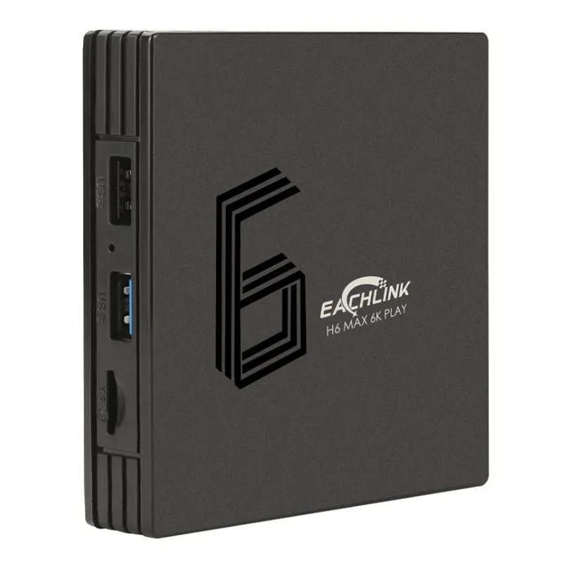 EACHLINK H6 Max Android 9.0 Smart TV Box Allwinner H6 4GB RAM 64GB ROM 2.4G+5.8G WiFi 100Mbps USB3.0 BT4.1 Set Top Box 6K H.265