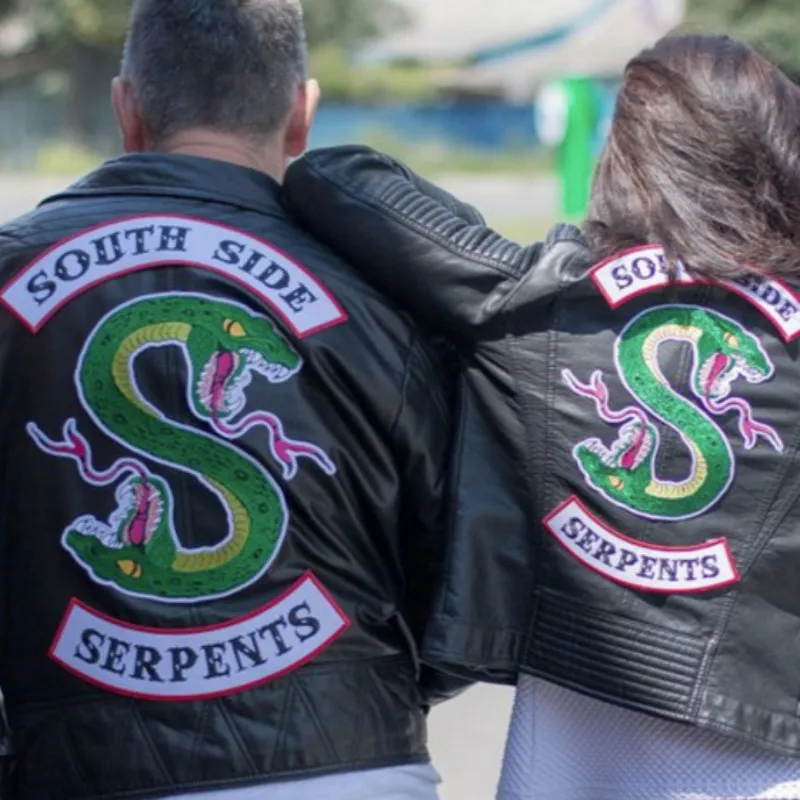 

100pcs/lot Riverdale Southside Serpents Embroidery Snake Patch On The Embroidery Patch For Clothing Jacket Vest Cloth