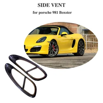 

For Porsche 981 Boxster Carbon Fiber Car Door Side Fender Vents Trims Frame Decoration Cover 2013 2014 2015