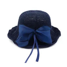 Новые женские складные вязаные шапки ручной работы для женщин лето осень анти-УФ Солнцезащитная Шляпа Пляжная морская женская Головные уборы распродажа