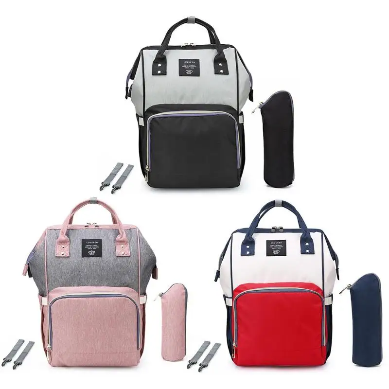 

LEQUEEN Fashion Large Capacity Mummy Diaper Handbag Waterproof Large USB Port Maternity Backpacks Baby Care Nappy Backpack