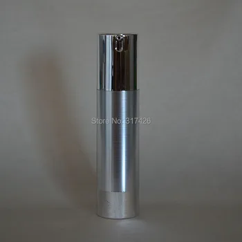

50ml UV silver gold airless vacuum pump lotion bottle with silver pump silver bottom base used for Cosmetic Container