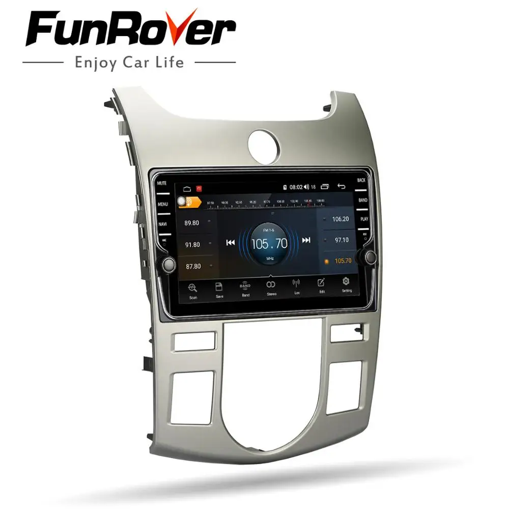 Funrover android 9,0 Восьмиядерный автомобильный dvd мультимедийный плеер для Kia Forte Cerato Koup 2008-2012 радио gps навигация 4G+ 64G DSP LTE