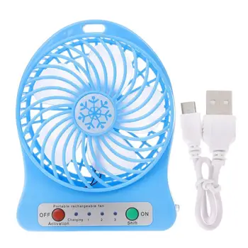 

Portable Mini USB Fan Small Desk Pocket Handheld Air Rechargeable 18650 Battery Cooler 3-Gear Fan for Home office