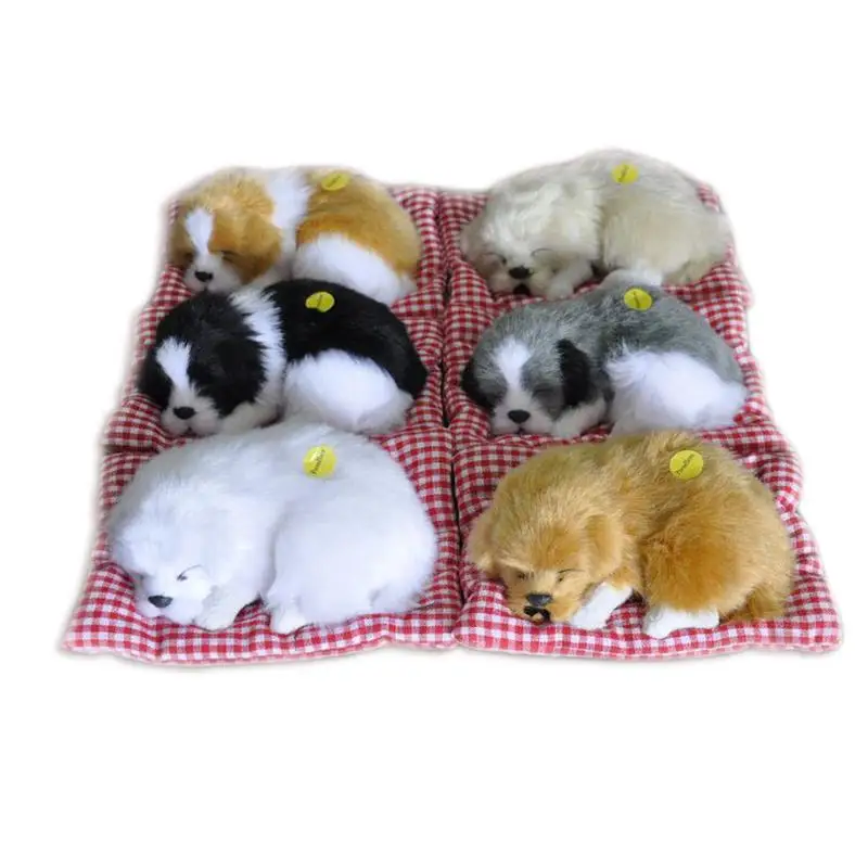 Небольшой моделирование щурясь спальный собака с Звук прекрасный Мягкие игрушки Плюшевые игрушки декорации и подарки на день рожденья для