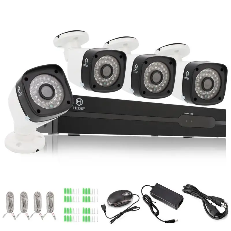 

Home Camera 4CH 1080P POE Set With 4pcs 1MP 36-LED Night Vision HD 3.6mm Lens Waterproof With Network HDD Port Security Camera