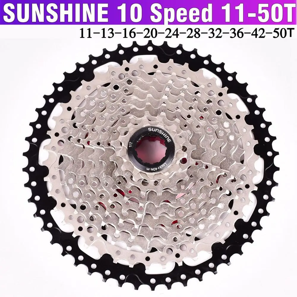 Велосипедная кассета SUNSHINE 11 46T 42T 40T 10 скоростей s 50t широкое соотношение MTB горный