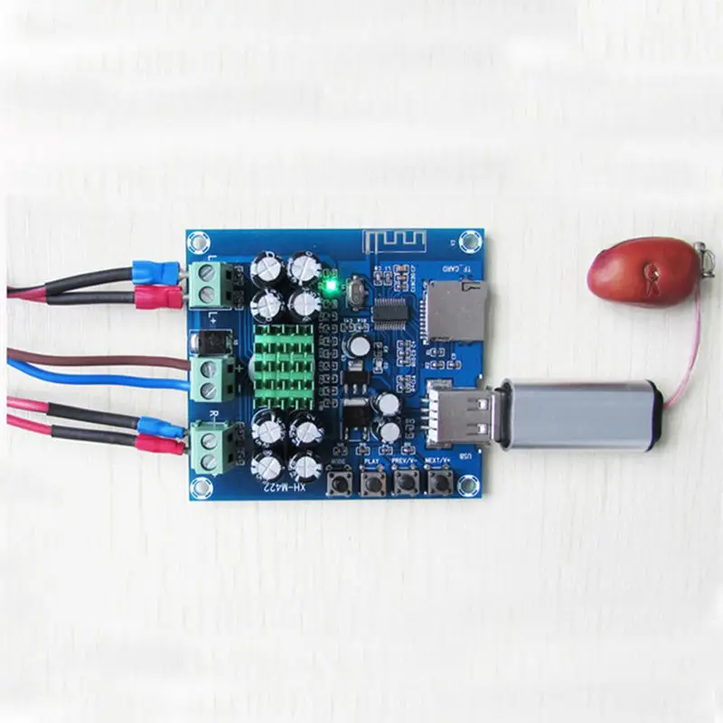 AABB Tpa3116D2 усилительная плата Bluetooth двухканальный 50 Вт + Dc 12 24 В Поддержка Tf карты U