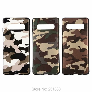 

C-ku For Samsung Galaxy S10 PLUS S10 LITE J4 CORE Camouflage Soft TPU Case Military Camo Veneer Gluing Cover Skin Luxury 100pcs