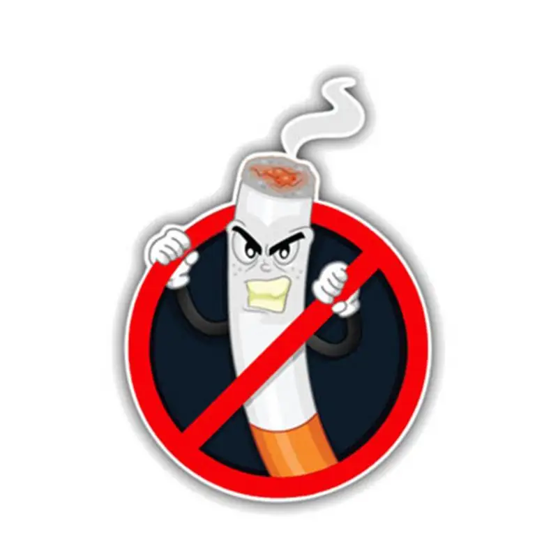 

2PCS Car Stickers Funny Smoke-Free Warning Safety Sign Personality Decorative Buntings Of Vehicles Or Non-smoking Areas