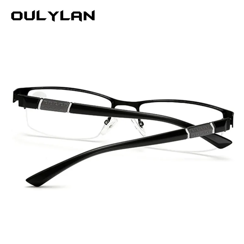 Oulylan hombres gafas de lectura de Metal de moda marco medio de gafas para leer hombre Retro gafas dioptrías 1,0, 1,5, 2,0, 2,5
