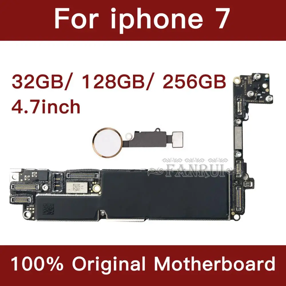 Tanie Dla iPhone 7 4.7 cal płyta główna odblokować identyfikator dotykowy pełna funkcja 100% oryginalny IOS zainstalowany tablica logiczna