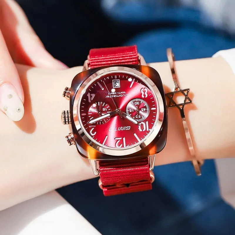 

GIMTO Sports Watch Women 2018 Luxury Brand Female Wristwatch Rose Gold Watch For Ladies Clock Nylon Casual Dress Quartz Calendar