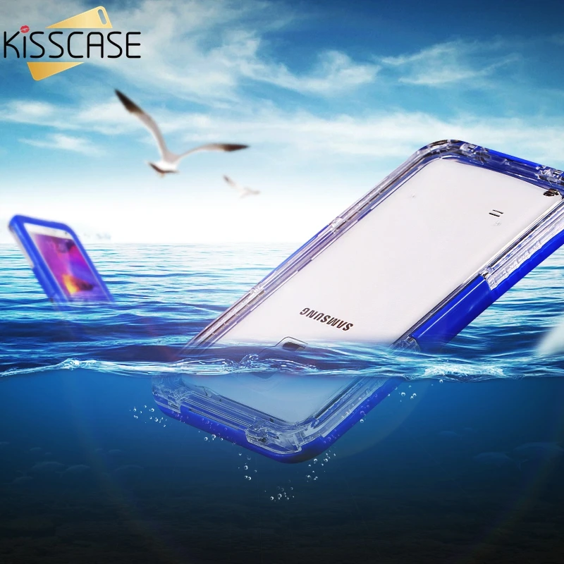 KISSCASE Waterproof Underwater Mobile Phone Cases For Samsung Galaxy S6 S7 Edge Diving Swimming Cover 5.1inch Coque Dry Pouch |