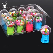 12pcs/box Mini Twisted Egg Cute Fruit Animal Shaped Rubber Eraser Candy Machine Kawaii School Stationery Students Gifts