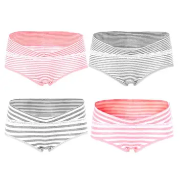 

4pcs/Set Maternity U-shaped Women Stripe Briefs Pregnancy Underwear Panties