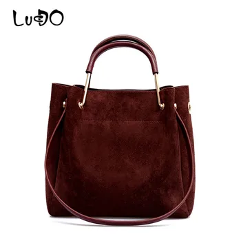 

LUCDO Vintage Women's Bag Shoulder Female Luxury Suede Leather Messenger Crossbody Women Bags Designer Ladies Handbags Tote sac