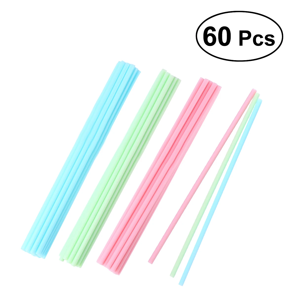 

60 Cake Sticks 15 cm Pastel Colors Kitchen Craft Plastic Handles for Cake Colored Lollipop Sticks