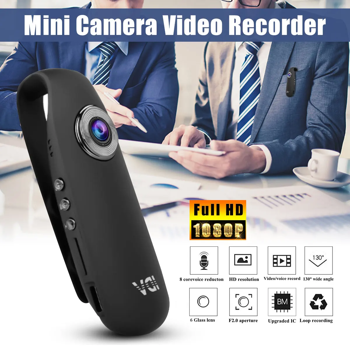 

1080P 130 Degree Mini Camcorder Dash Cam Body Motorcycle P olice Bike Motion Action Camera Recorde