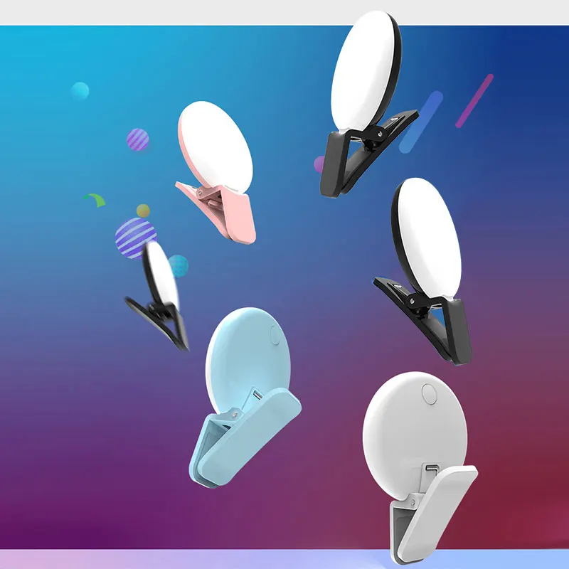 Clip-on Selfie Ring Light For Smartphone iPhone iPad Samsung Galaxy Smartphone Selfie Portable Flash Led Phone Right Light HA