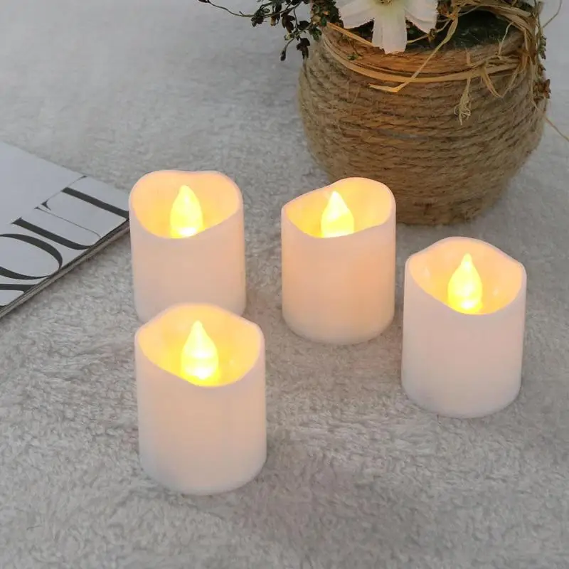 

12pcs/set Warm LED Candle Light Flickering Tea Light Bulb Flameless Fake Candle Festival Wedding Celebration Decoration White
