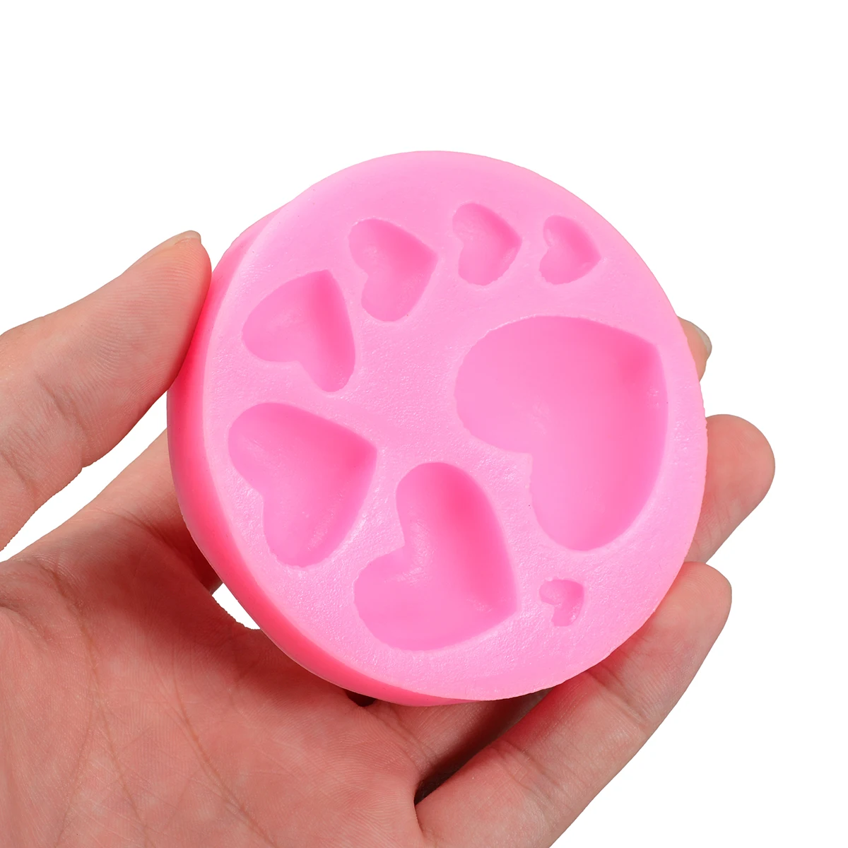 8 Holes Heart Shaped Silicone Mold 3D Love Heart Fondant Soap Mould for