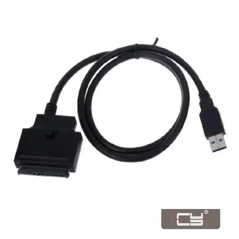 

CY USB 2.0 3.0 to SATA 22 Pin Data Power Cable Adapter for PC Laptop 2.5" 3.5 inch HDD Hard Disk Driver Black Color