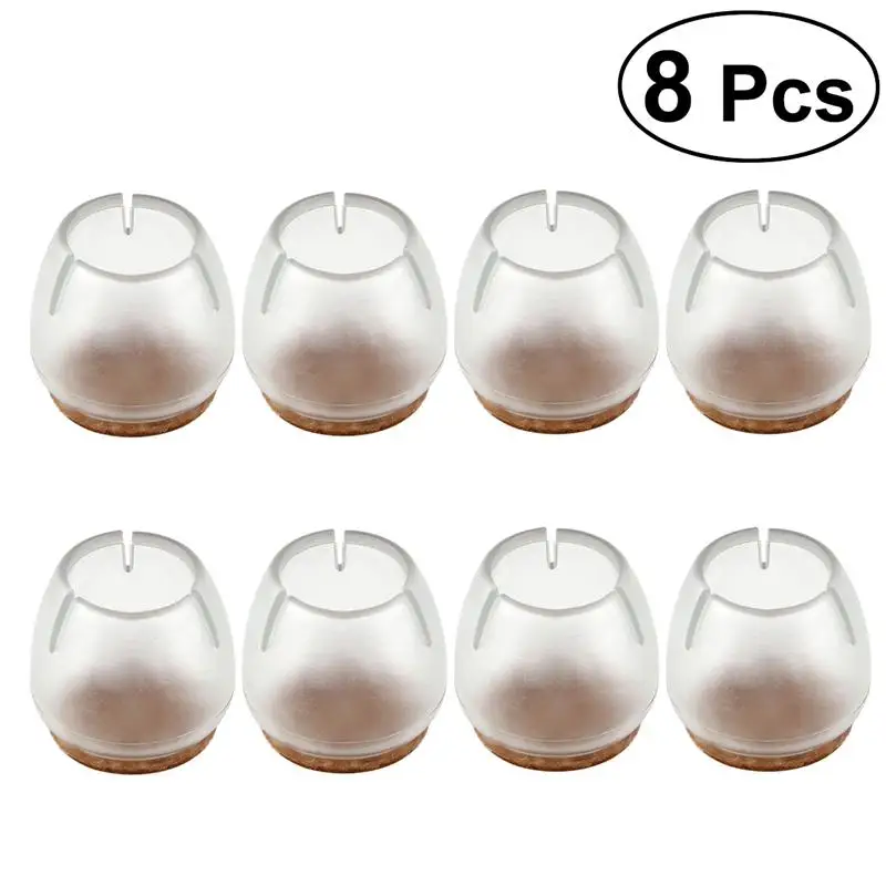 

8pcs Round Bottom Square Opening Silicone Chair Leg Caps Feet Pads Furniture Table Covers Wood Floor Protectors for 25-27MM Legs
