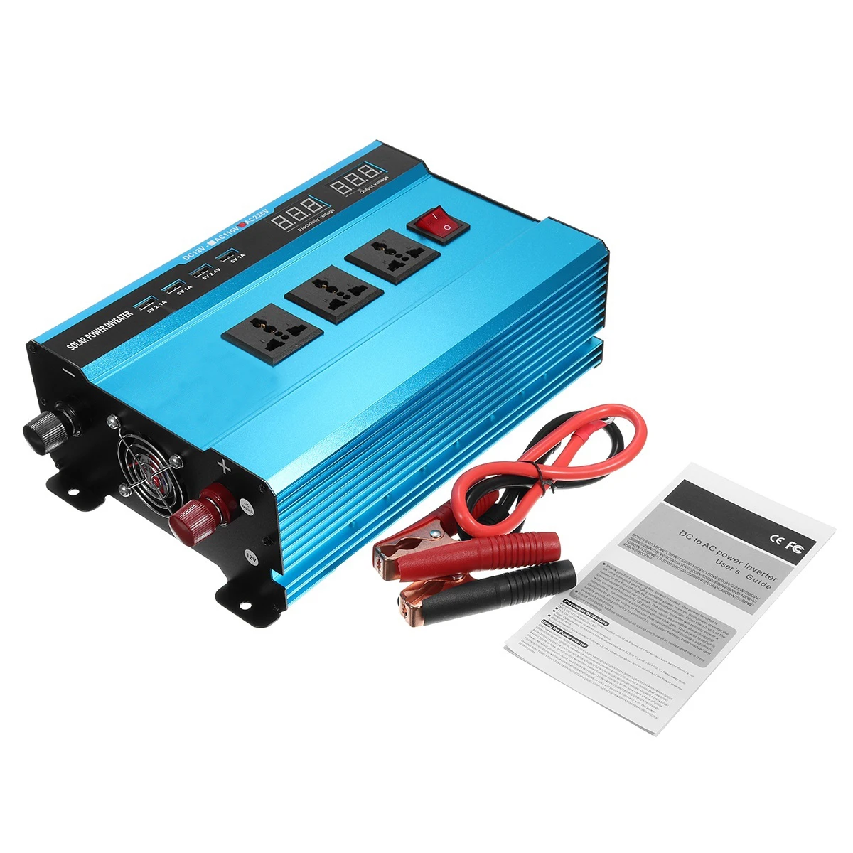 

3000W Solar Power Inverter DC 24V to AC 220V Modified Sine Wave Converter with 2 Displays Auto Accessories