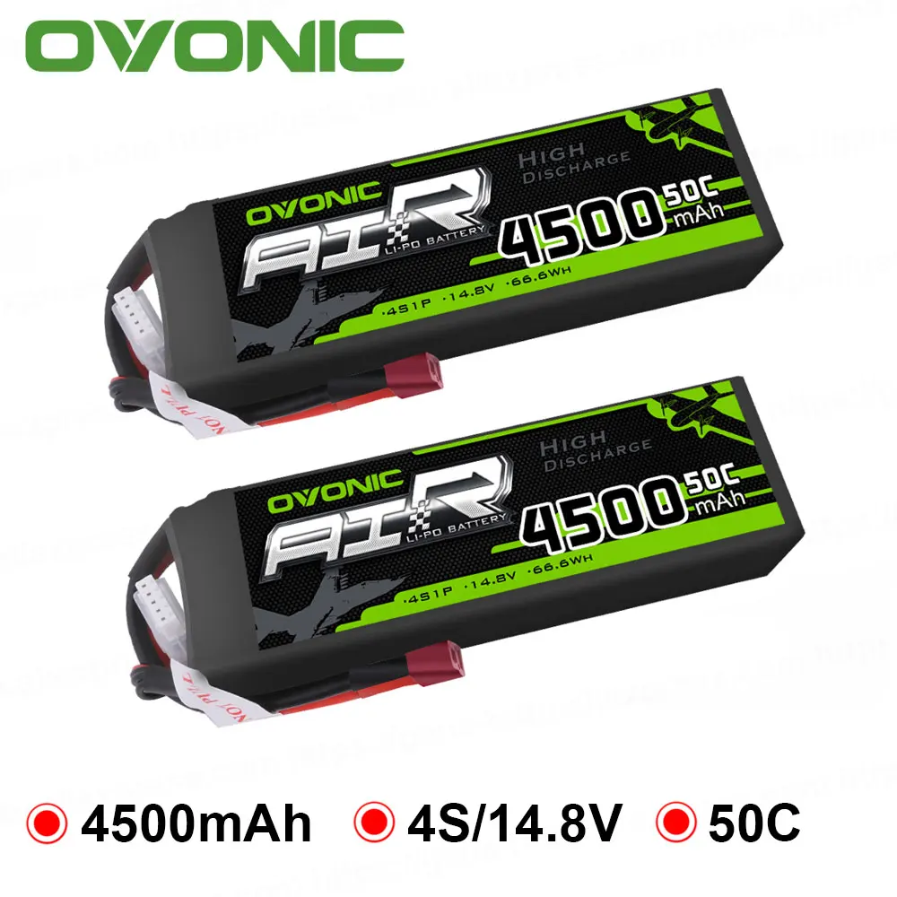 2х ovoic LiPo аккумулятор 4500mAh 14,8 V LiPo 4S 50C-100C аккумулятор T Разъем XT60 разъем для 1/8 1/10 RC автомобилей Heli Quadapter 3D