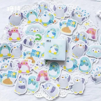 

45 Pcs/Pack Mini Diary Sticky Stickers Colorful Cute Penguin Boxed Scrapbooking Flakes DIY Office Stationery School Supplies