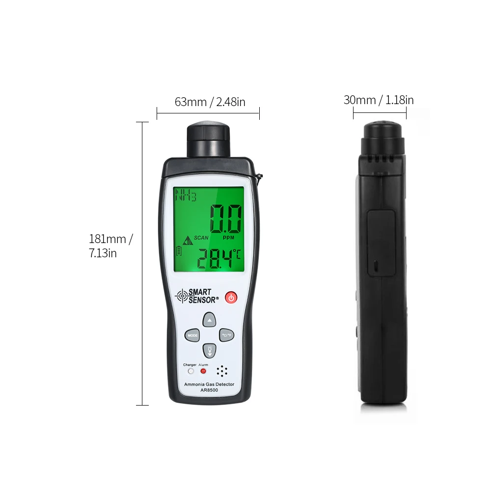 Ручной аммиака газа NH3 детектор метр тестер монитор диапазон 0-100PPM звуко-световая сигнализация Газоанализаторы AR8500